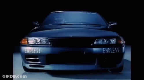 A Car With The Word Endless On The Front GIF