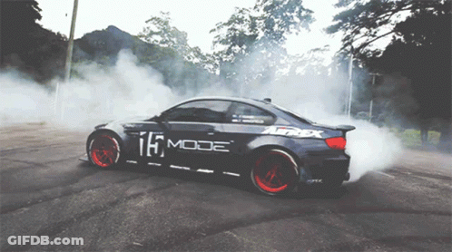 A Car With The Word Mode On It GIF