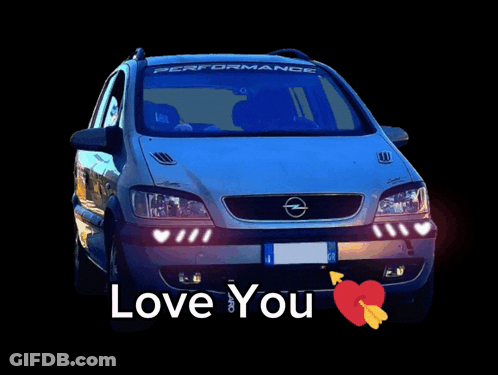 A Car With The Words Love You On It GIF