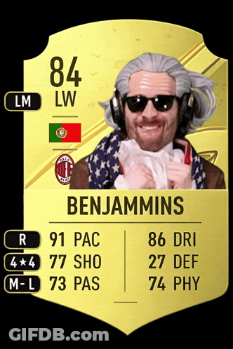 A Card For Benjamins Has A Picture Of A Man Wearing Sunglasses And Headphones On It GIF