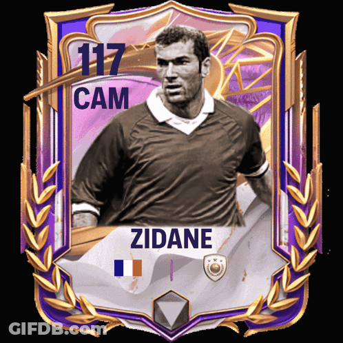 A Card Of Zidane With 117 Cam On It GIF