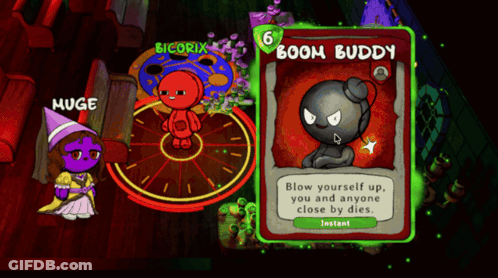 A Card That Says Boom Buddy Blow Yourself Up You And Anyone Close By Dies Instant GIF