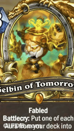 A Card That Says Fabled Battlecry Put One Of Each Aura From Your Deck Into It GIF