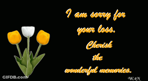 A Card That Says I Am Sorry For Your Loss GIF