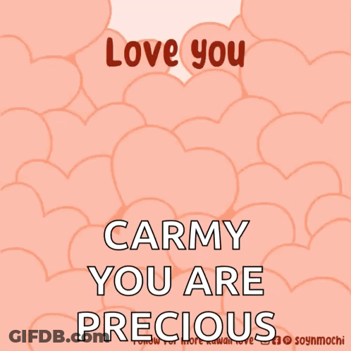 A Card That Says Love You Carmy You Are Precious On It GIF