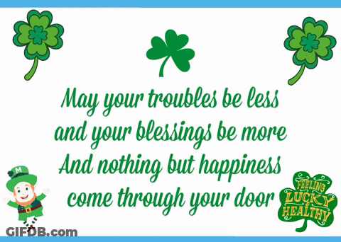 A Card That Says May Your Troubles Be Less And Your Blessings Be More GIF