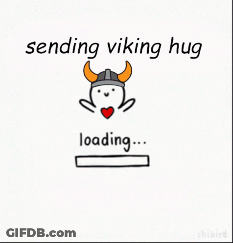 A Card That Says Sending Viking Hug Loading ... Hug Sent ! GIF
