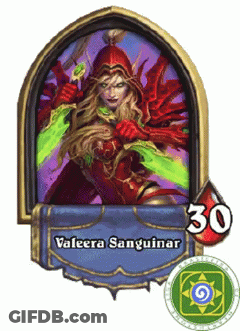 A Card That Says Valera Sanguinar And Has The Number 30 On It GIF