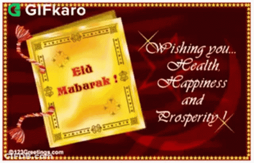 A Card That Says Wishing You Health Happiness And Prosperity On It GIF