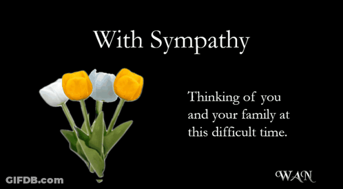 A Card That Says With Sympathy On It GIF