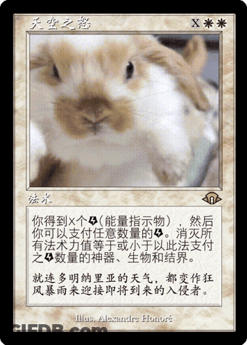 A Card With A Picture Of A Rabbit And Chinese Writing On It GIF