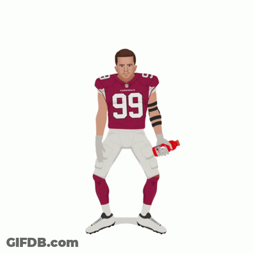 A Cardinals Football Player Holding A Red Gatorade Bottle GIF