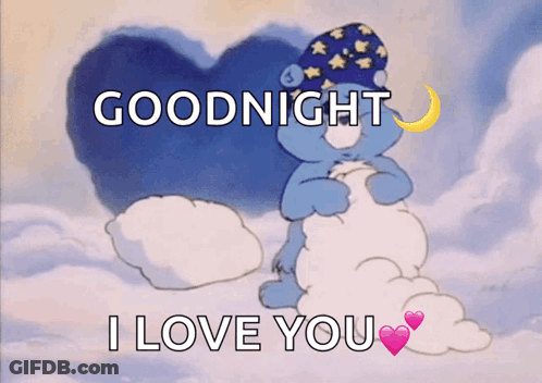 A Care Bear Says Goodnight I Love You In The Clouds GIF