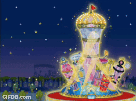 A Carousel With A Flag On Top Of It GIF