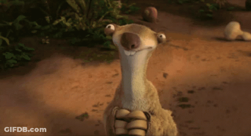 A Cartoon Aardvark Is Holding Something In Its Hand GIF