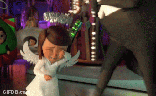 A Cartoon Angel Is Crying In Front Of A Man GIF