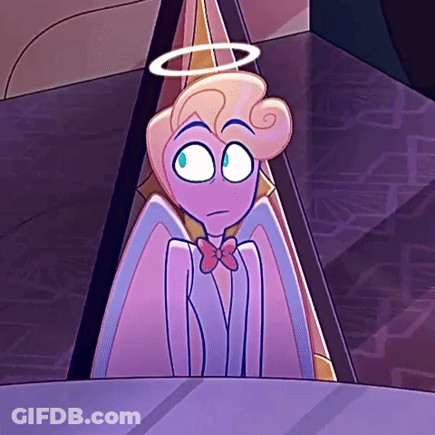 A Cartoon Angel With A Halo On His Head And A Bow Tie GIF