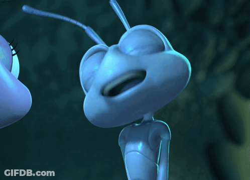 A Cartoon Ant Says " Say That Again " In A Dark Room GIF