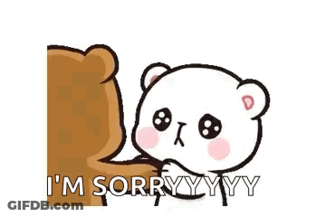 A Cartoon Bear Is Hugging Another Bear And Saying `` I 'M Sorry . '' GIF