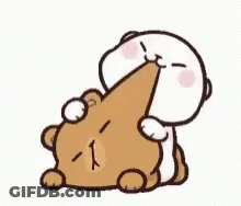 A Cartoon Bear Is Hugging Another Bear . GIF