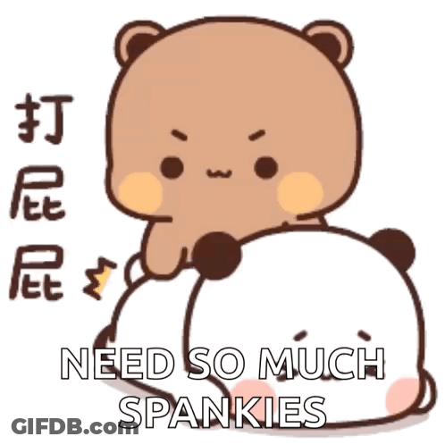 A Cartoon Bear Is Laying On Top Of A Panda Bear . GIF