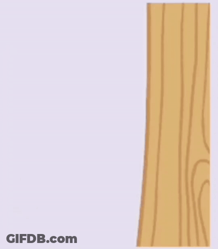 A Cartoon Bear Is Sticking Its Tongue Out Behind A Tree GIF