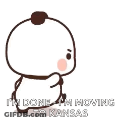 A Cartoon Bear Is Walking And Saying `` I 'M Done I 'M Moving To Kansas '' . GIF