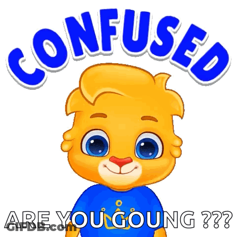 A Cartoon Bear Is Wearing A Blue Shirt That Says Confused GIF