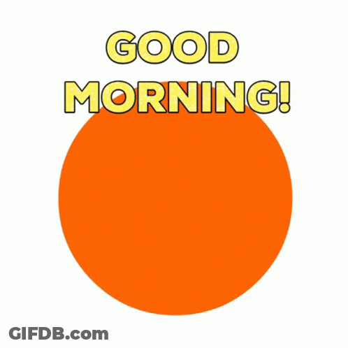 A Cartoon Bear Says Good Morning With His Arms Up GIF