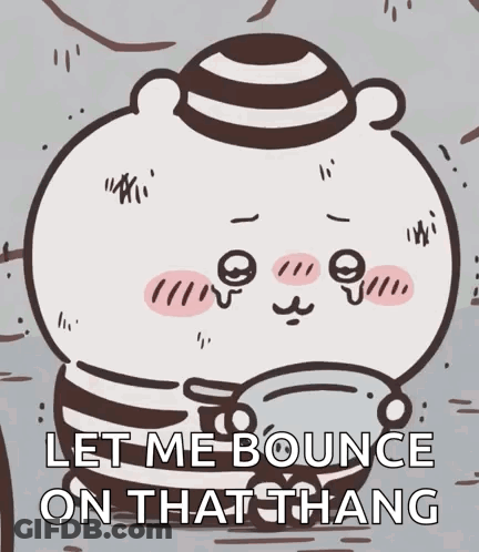 A Cartoon Bear Says Let Me Bounce On That Hang GIF