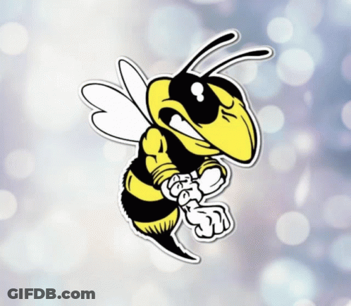 A Cartoon Bee With A Fist In Its Mouth GIF