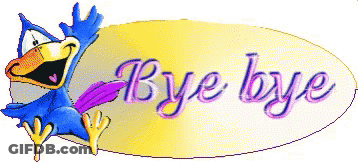 A Cartoon Bird Says Bye Bye With A Purple Tongue GIF