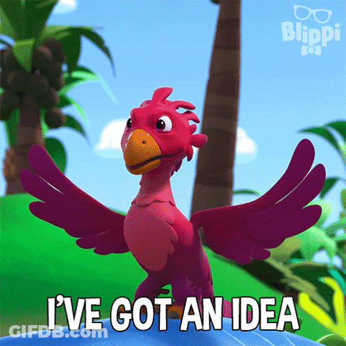 Cartoon Bird Saying Ive Got An Idea GIF