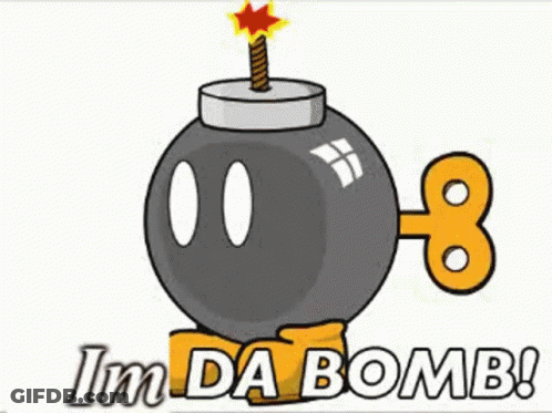 Cartoon Bomb With Key And I M Da Bomb Text GIF