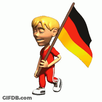 A Cartoon Boy Is Holding A German Flag In His Hand GIF
