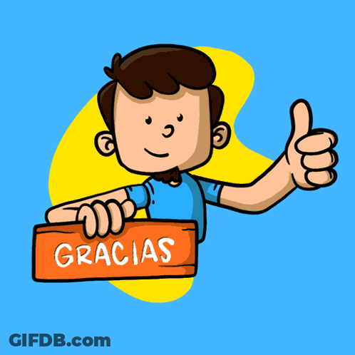 A Cartoon Boy Is Holding A Sign That Says Muchas GIF