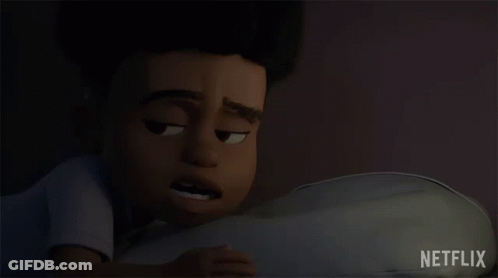 A Cartoon Boy Is Sleeping In A Bed With His Eyes Closed And A Netflix Logo In The Corner GIF