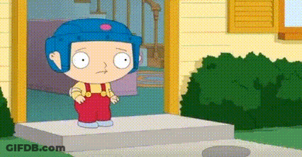 Cartoon Boy In Blue Helmet Standing On Porch GIF