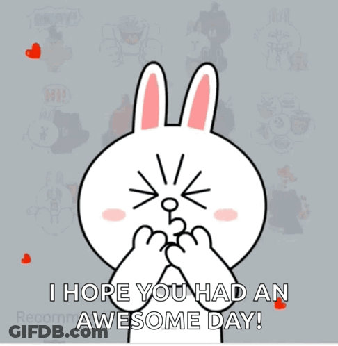 Cartoon Bunny Covering Face With Hope You Had An Awesome Day Text GIF