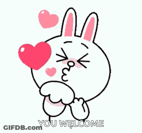 Cartoon Bunny Blowing Kiss With Heart GIF