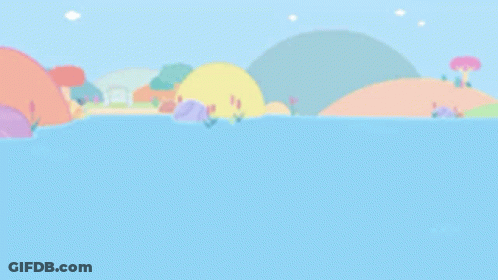 A Cartoon Bunny Is Floating In A Pink Float GIF