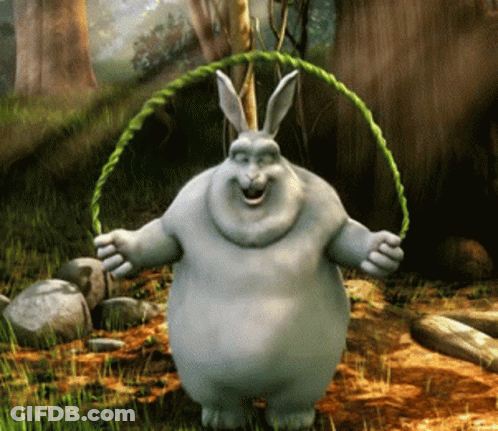 A Cartoon Bunny Is Jumping A Jump Rope GIF