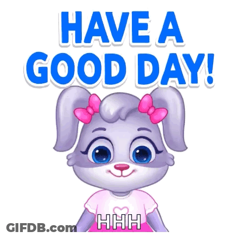 Cartoon Bunny Saying Have A Good Day GIF