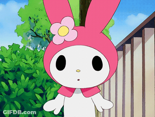 A Cartoon Bunny With A Flower On Its Head GIF