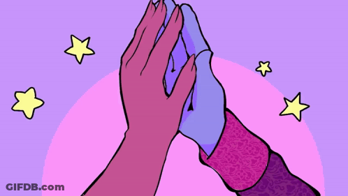 A Cartoon Bunny With Heart Shaped Eyes And A Striped Hat GIF