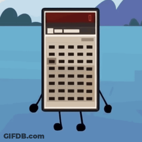 A Cartoon Calculator With Arms And Legs Has The Number 0 On The Screen GIF