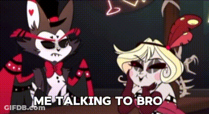 A Cartoon Cat And A Cartoon Girl Are Talking To Each Other In A Dark Room . GIF