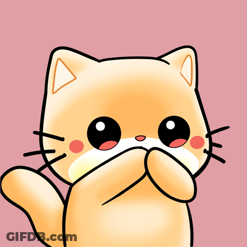A Cartoon Cat Holding A Heart In Its Mouth GIF