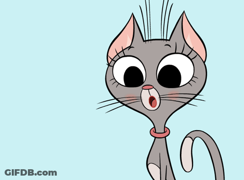 A Cartoon Cat Is Asking " For Me ? " GIF