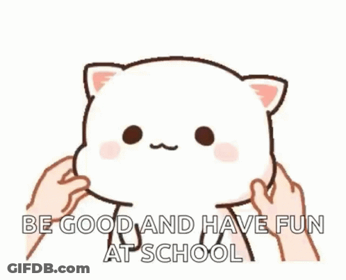 A Cartoon Cat Is Being Petted By A Person . GIF